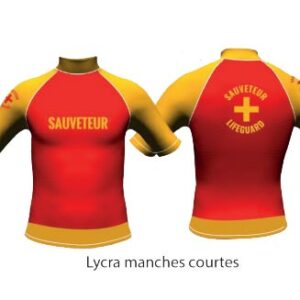 lycra manches courtes sauveteur secouriste